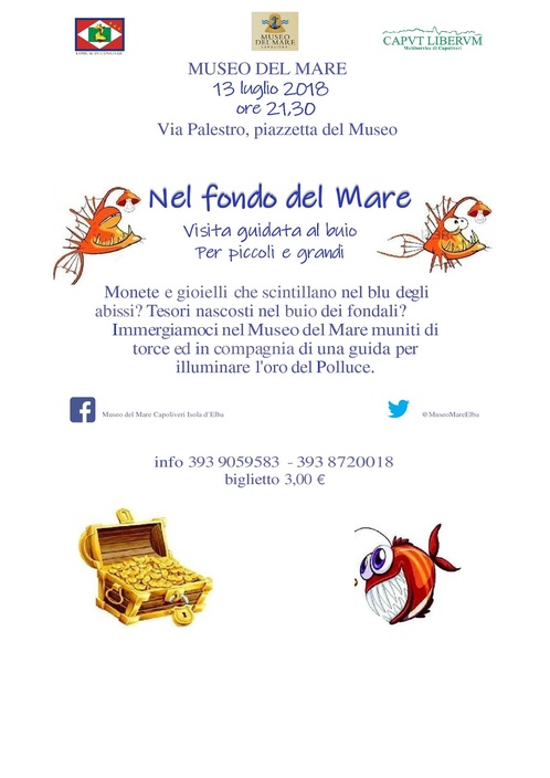 “Nel fondo del Mare”, il 13 luglio al Museo del Mare di Capoliveri alla scoperta del tesoro del Polluce con la visita guidata al buio.