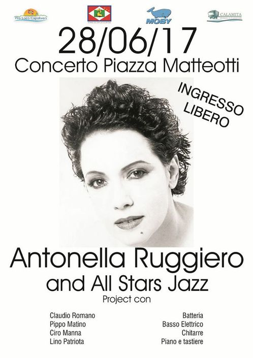 ANTONELLA RUGGIERO AND ALL STARS JAZZ il 28 giugno in concerto a Capoliveri. 