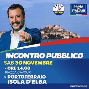MATTEO SALVINI IN PIAZZA  CAVOUR A  PORTOFERRAIO DALLE ORE  1400